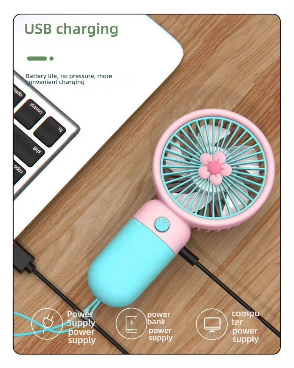 Cute Flower Hand-held Fan