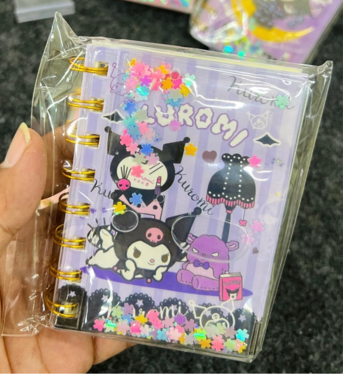 Kuromi Diary with Water Glitter Cover