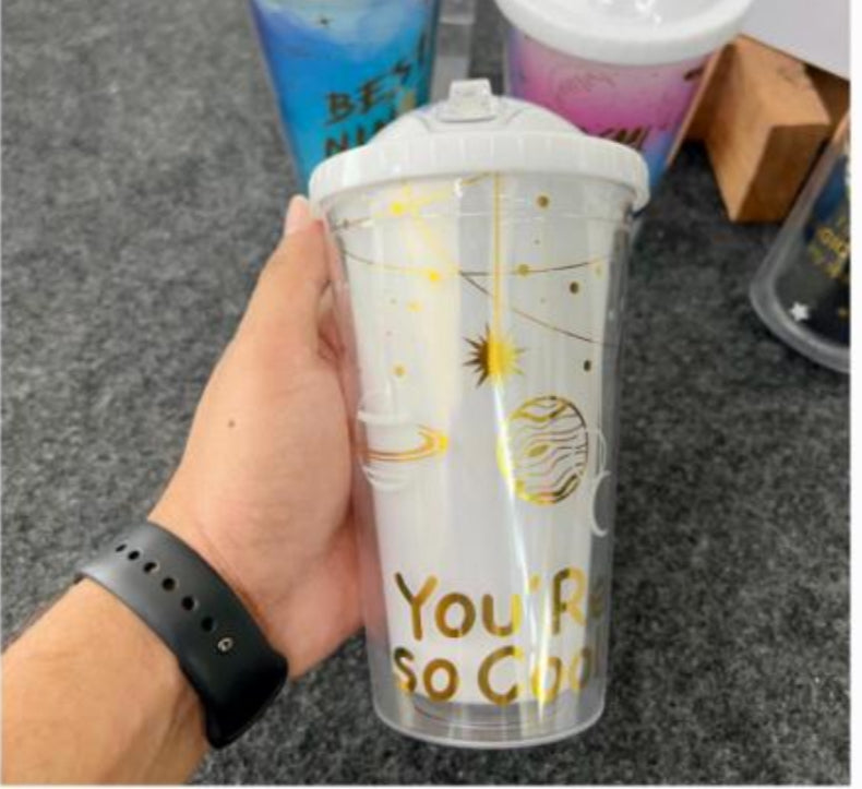 Space Theme Plastic Sipper