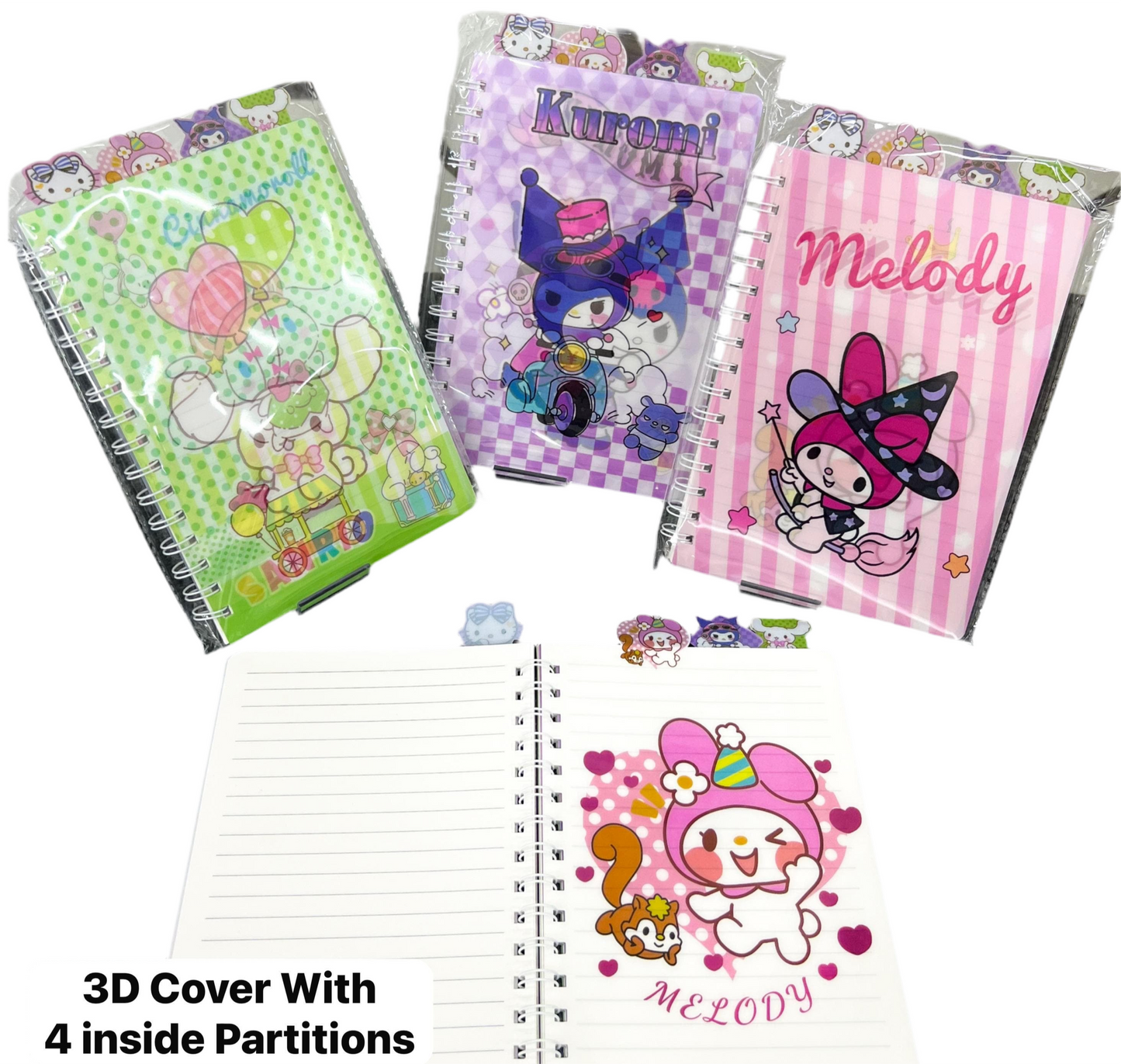 3D Cover Spiral Diary - with 4 Sections
