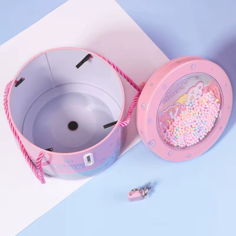 Cylindrical Money Bank With Lock