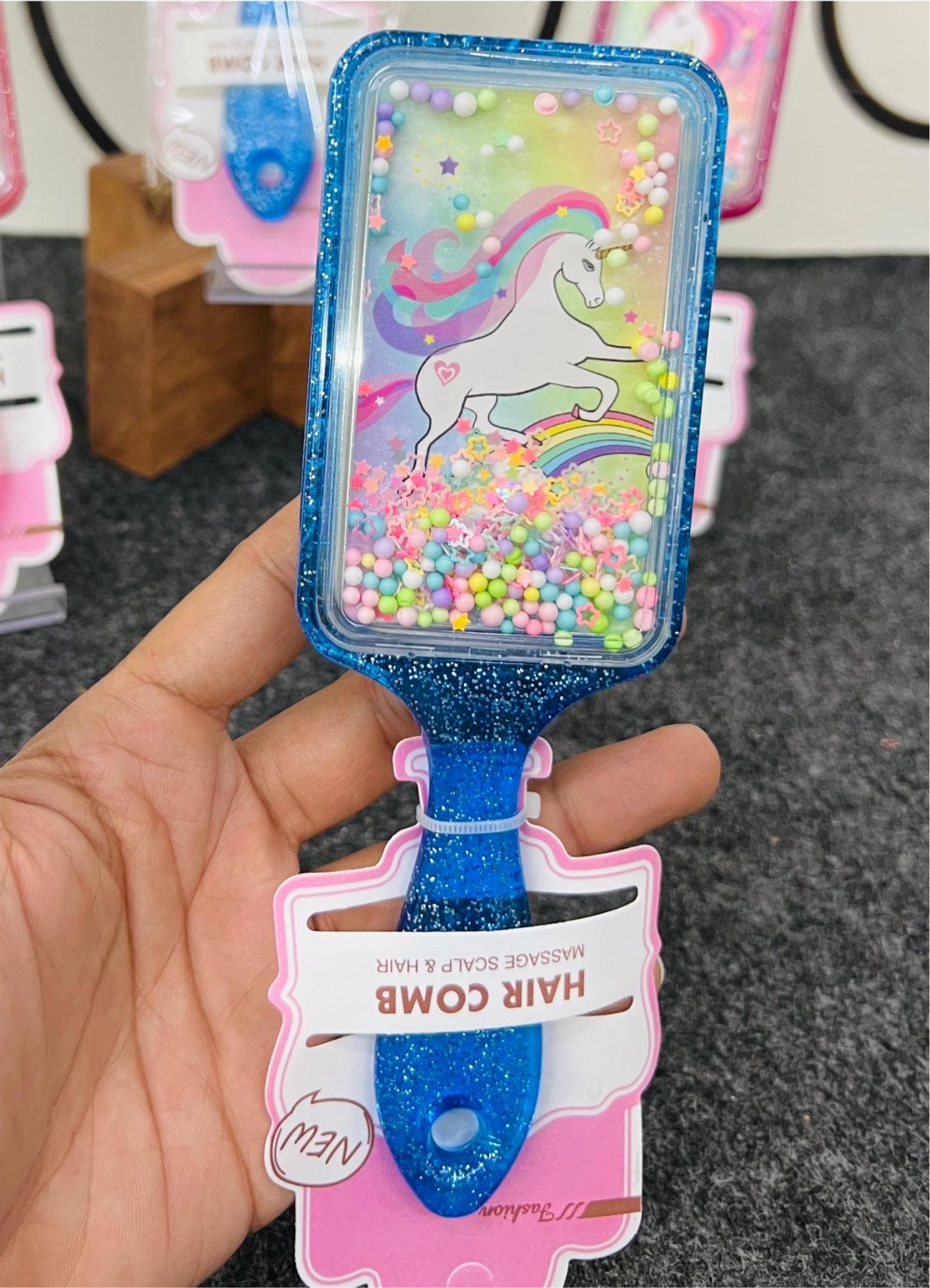 Unicorn Glitter Square Comb