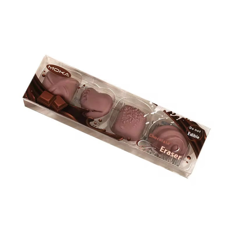 Realistic Chocolate Box Eraser - 4pc