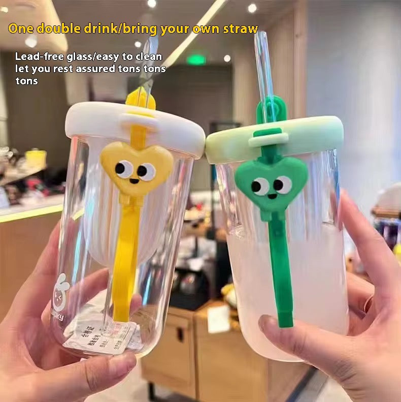 Pastel Glass Bottle with Strainer - 400ml
