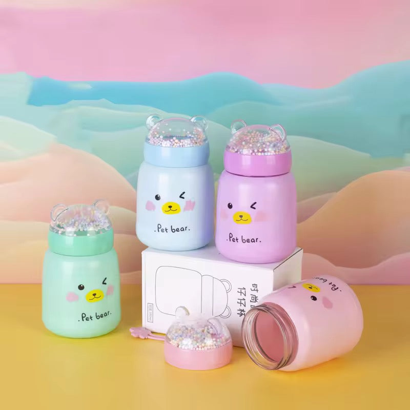 Pastel Bear Glass Bottle