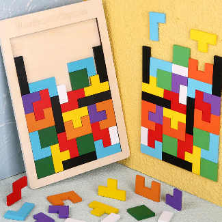 Wood Intelligence Jigsaw Puzzle – Tetris Board Fun!