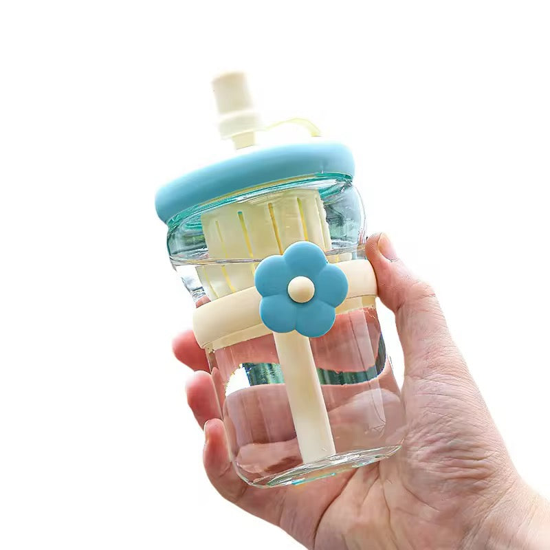 Kawaii Flower Glass Bottle - 500ml