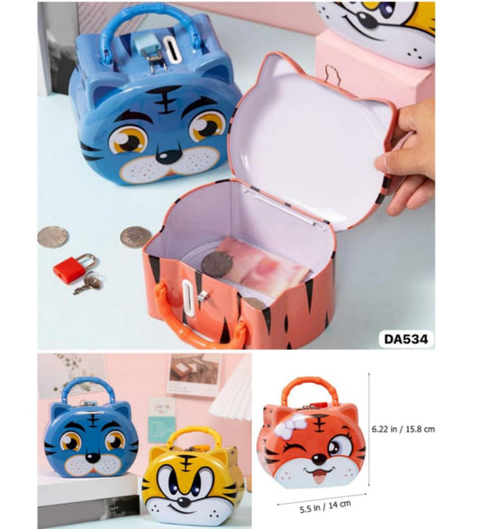 Cute Cat Money Bank With Lock