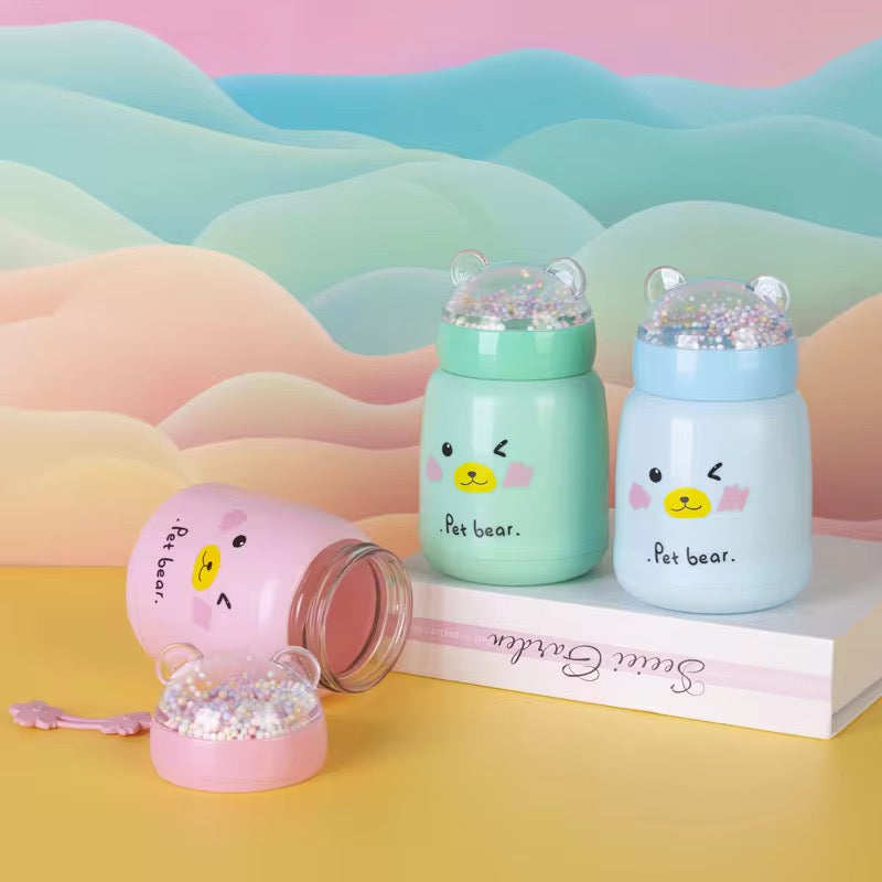 Pastel Bear Glass Bottle