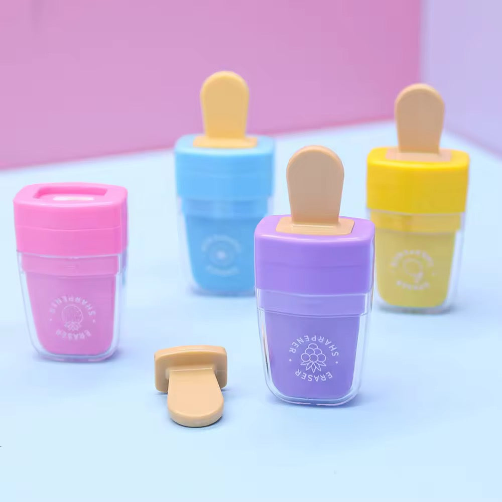 Ice-pop Eraser with Sharpener