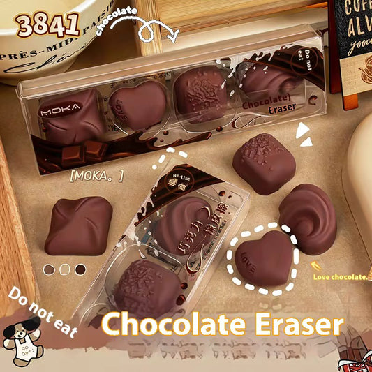 Realistic Chocolate Box Eraser - 4pc