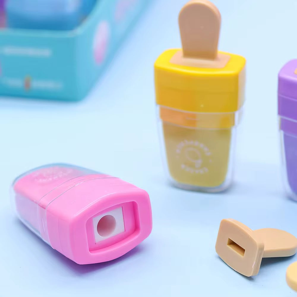 Ice-pop Eraser with Sharpener