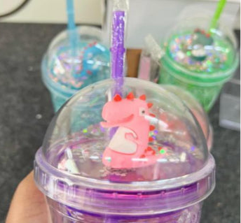 Fruit Print Plastic Sipper