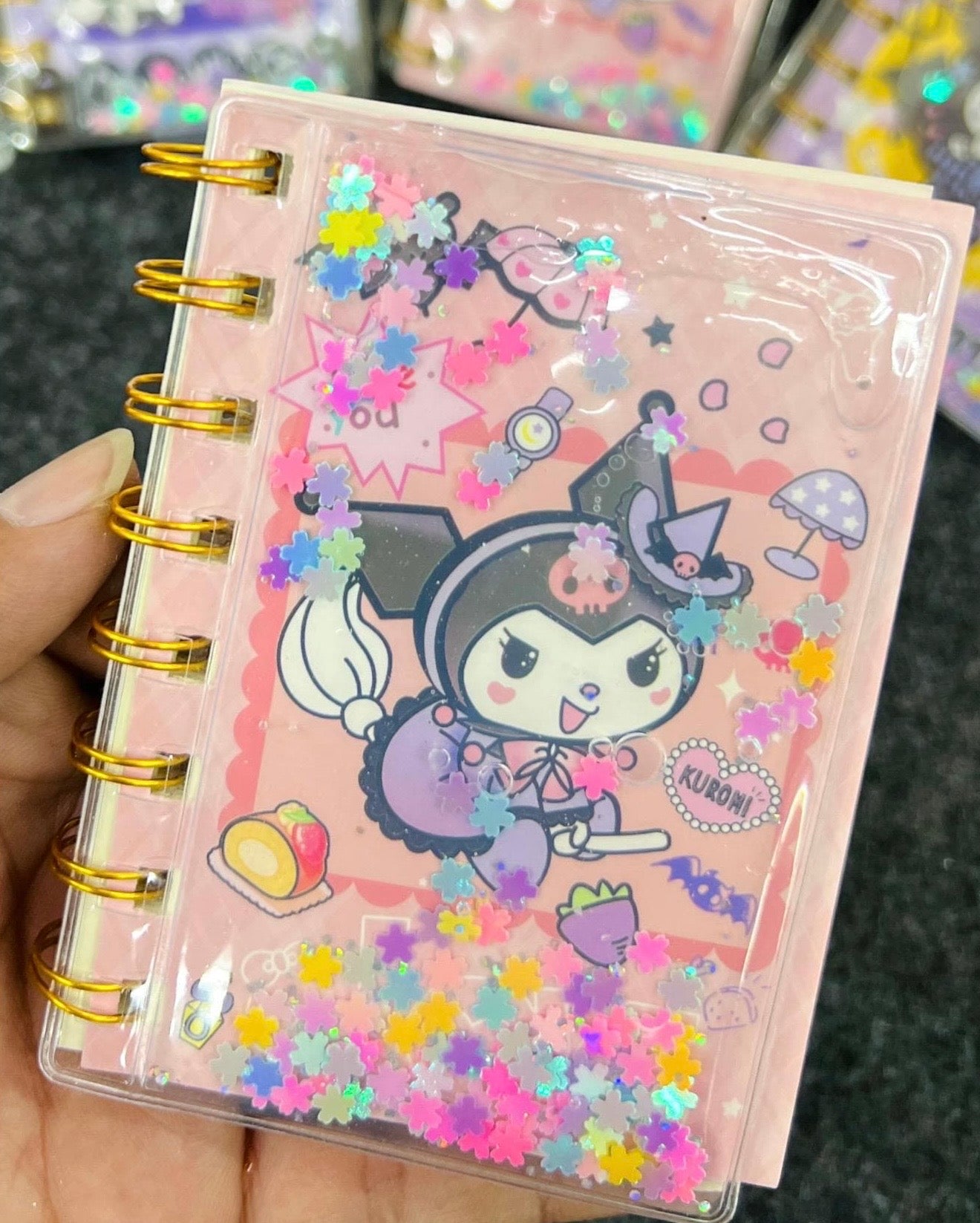 Kuromi Diary with Water Glitter Cover