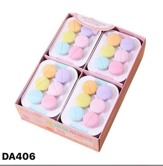 Pastel Pill Eraser Set