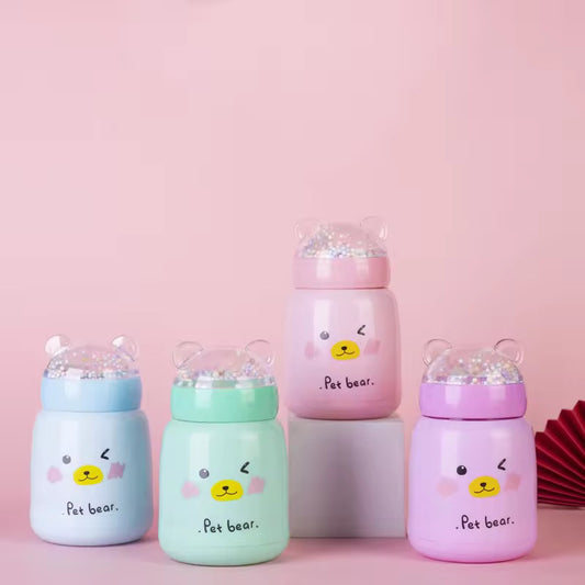 Pastel Bear Glass Bottle